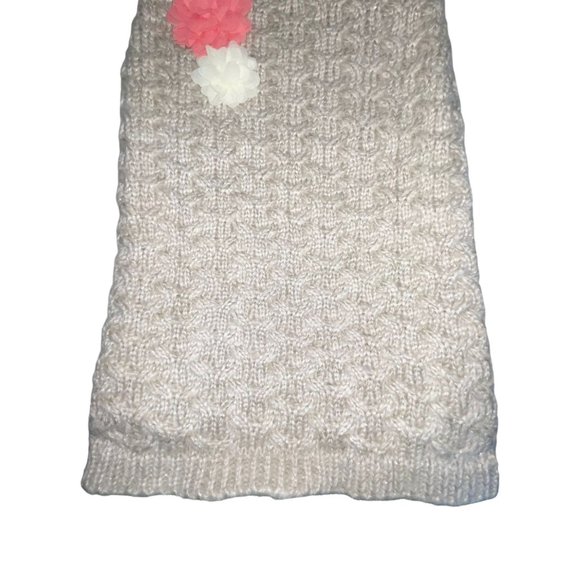 NWT Top Paw Thick Tan Metallic Floral Turtleneck Cable Sweater Winter Dog XL - Picture 3 of 6